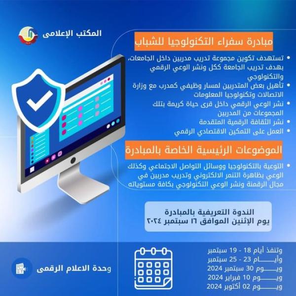 تأهيل بعض المتدربين لوظائف تتعلق بالتكنولوجيا والاتصالات بالتعاون مع وزارة الاتصالات بالبحيرة