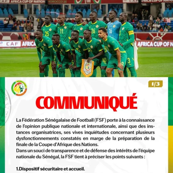 الاتحاد السنغالي لكرة القدم يتقدم في بيان رسمي بشكوى للاتحاد الأفريقي لكرة القدم